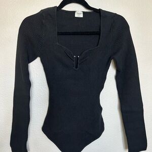 Abercrombie Ribbed Long Sleeve bodysuit
